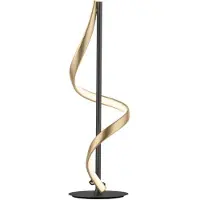 Paul Neuhaus Q-Swing tafellamp, antraciet/messing Q-Swing, dimbaar, zwart, Woon-/ Eetkamer, Aluminium, Modern