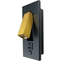 Artdelight Bedlampje Adam Zwart En Goud Met Usb A En C Aansluiting