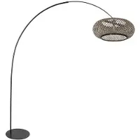 Steinhauer Vloerlamp Curve Zwart Met Rotan Kap Ø 60cm