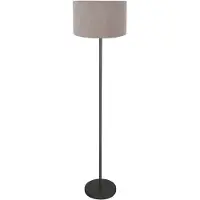 Mexlite Zwarte vloerlamp Noor met kap grijs