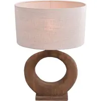 Masterlight Japandi schemerlamp Woodie Round 45cm -hout met natural