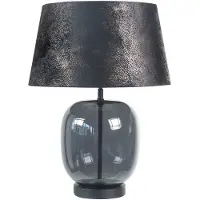 Highlight Tafellamp Bellini zwart met smoke glas Ø 40cm