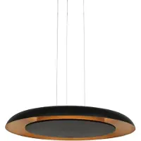 Steinhauer Hanglamp Golden Veil 4332ZW - Moderne zwarte hanglamp met gouden binnenzijde, hoogte instelbaar tot 125 cm, met ingebouwde LED-verlichting -