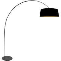 Anne Light & Home Booglamp Curve 4279ZW – Elegant contrast in zwart linnen en goud