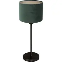 Mexlite Tafellamp Noor 4427ZW – Zwart staal met groene velours kap (Greenwave collectie)