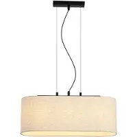 Searchlight Hanglamp Hessian, dimbaar, wit / opaal, Woon-/ Eetkamer, Textiel / Stof / Zijde, Hanglamp