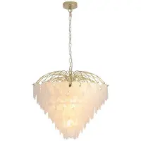 Searchlight Hanglamp Feather 10-lichts goud