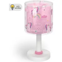 DALBER Tafellamp Unicorns, paars / roze / rose, Kinderkamer, Kunststof, Tafellamp