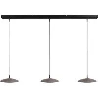 Masterlight 3-lichts hanglamp Scala 130cm zwart met nikkel Ø 25cm
