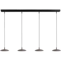 Masterlight 4-lichts hanglamp Scala 130cm zwart met nikkel Ø 20cm