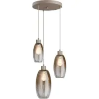 Masterlight Vide hanglamp Olive met 3 glazen - zand - Ø35cm
