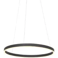 Steinhauer Hanglamp Ringlux, dimbaar, zwart, Woon-/ Eetkamer, metaal, Modern