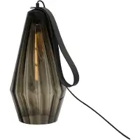 Masterlight Tafellamp zwart Diamond 40cm met smoke glas