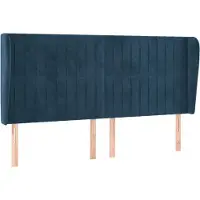 vidaXL Hoofdbord met randen 183x23x118/128 cm fluweel donkerblauw