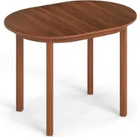 Northix Een ovale eettafel voor 2-4 personen, gemaakt van notenwood, met afmetingen 110x78x77 cm