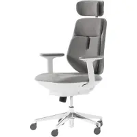 Spire Ergonomische bureau stoel - dubbele airbag lende steun - lende verwarming - grijs met wit