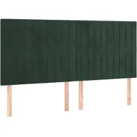 vidaXL Hoofdbord donkergroen 200x5x118/128 cm fluweel