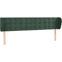 vidaXL Hoofdbord met randen 163x23x78/88 cm fluweel donkergroen