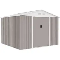 Archer Metallische tuinhuis, 7,06 m², 277 x 255 x 202 cm, kleur: MERCURE, inclusief ankeringset, 2 schuifdeuren, kleur: taupe
