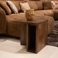 Giga Meubel Bijzettafel Onni Walnoot Vierkant 42cm