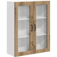 Syfax Wandglas cabinet LUCCA Artisanaal eiken 80 x 31 x 100 cm