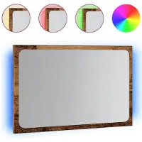 Syfax Badkamerspiegel met LED 60x8,5x38 cm oud houtkleurig