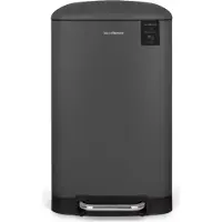 ADEVA Les Collectors afvalbak voor de keuken, roestvrij staal, model nr. 731, inhoud 30 liter. Praktisch, met uitneembaar binneninzetstuk, elegant design, duurzaam, stille dekselsluiting, antracietgrijs