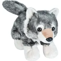 Wild republic Hug'Ems knuffel: wolf 18 cm grijs