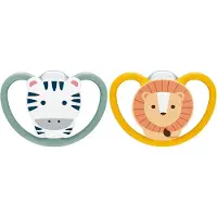 Nuk Fopspeen Perfect Match Air Zebra/Leeuw 2stk 18-36mnd