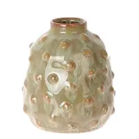 HBX natural living Vaas Keramiek Ø10,5xh12cm Olijfgroen Bruin bruin Keramiek