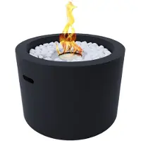 DIVINA FIRE RODI zwarte ronde bio-ethanol vuurkorf voor binnen- en buitengebruik, diameter 47,5 cm
