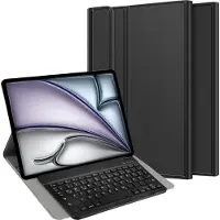 Cazy tablet Hoes met Toetsenbord geschikt voor iPad Air 13 inch (M4 2026 / M3 2025 / M2 2024) - QWERTZ Bluetooth Keyboard Case - Zwart