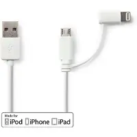 Ginza.se 2-in-1-Kabel | USB-A Male | Apple Lightning 8-Pins / USB Micro-B Male | 1 m | 1 stuks - CCGP39400WT10 CCGP39400WT10