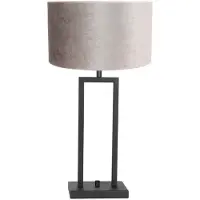 Steinhauer Tafel Schemerlamp Stanger Zilver Velvet Met Zwart