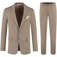 Gents - pak / kostuum camelbruin - Wol - Kamelsbruin - Maat 28/28