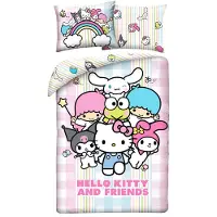 Hello Kitty Dekbedovertrek Friends - 140 x 200 + 70 x 90 cm - Polyester