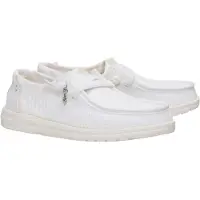 HeyDude Instapper Women Wendy Frayed Canvas Snow White-Schoenmaat 39