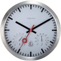 Nextime Clematis – Wandklok – 35 cm – Aluminium – Wit – Weerbestendig/Stil