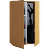 VCM Houten bezemkast | 4 vakken | Huishoudelijke kast | Afmetingen: B. 70 x H. 111 x D. 38 cm | 2 draaideuren – Lona L