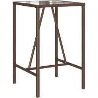 vidaXL Tuinbartafel 70x70x110 cm poly rattan bruin