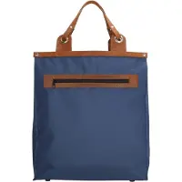 Run Away Stevige Boodschappentas met Leren Handvatten Blauw