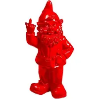 Stoobz Design Stoobz kabouter f*ck you rood 16x12x32cm rood Kunststof Tuinbeeld