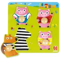 Goula Houten Puzzel - - 59452 - 4 Stukken - 22x22 cm - Voor Kinderen van 1 tot 2 Jaar
