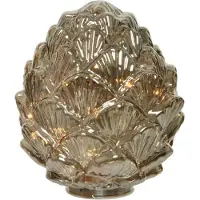 Lumineo Micro Led Dennenappel Glas Ø17cm Goud goud Glas Decoratief beeld of