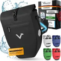 Valkental ValkBasic, achter, fietstas, zeildoek, zwart, 28 liter, 320 mm