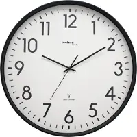 Technoline WT 8998 - Wandklok - Analoog - Rond - Kunststof Raam - Radiogestuurde tijdsaanduiding - Cijfers - Zwart - Wit - ∅ 50,5 cm