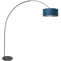 Anne Light & Home Vloerlamp Curve Zwart Met Blauwe Kap Ø 50cm