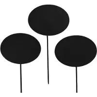 Viana Plantenlabels, houten tuinpalen, zwart, 19cm, 12 stuks - tuinpalen, kr