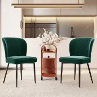OKWISH Eetkamerstoel – Set Van 2 – Ergonomische Rugleuning En Zachte Bekleding – Fluweel – Modern – Groen