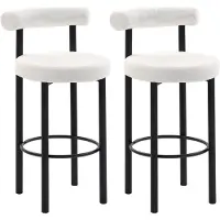 HOMCOM barkruk - badstof - 50x52,5x98cm - crème